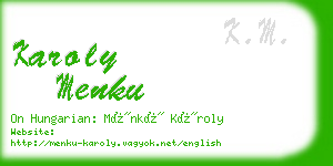 karoly menku business card